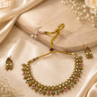 Bhavmayi Antique Floral Ruby Emerald Necklace Set