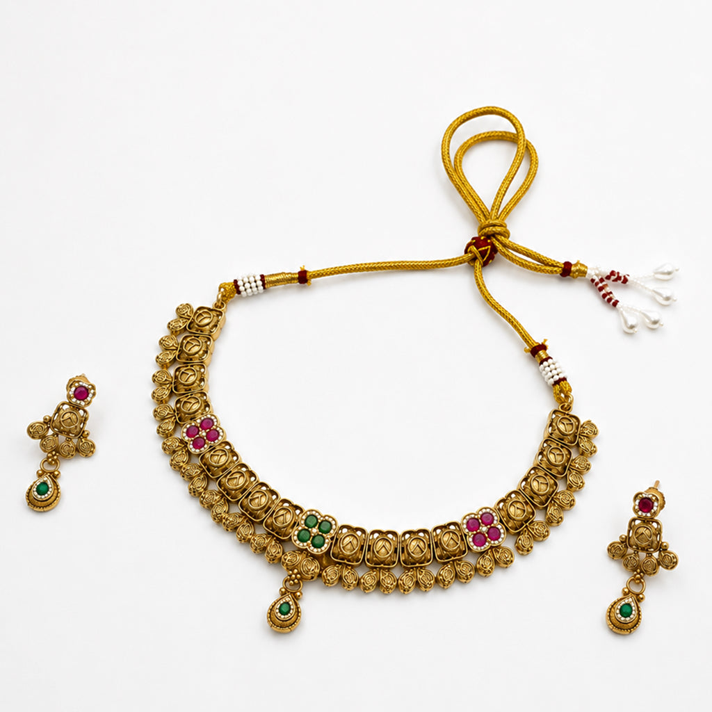 Bhavmayi Traditional Floral Choker Set