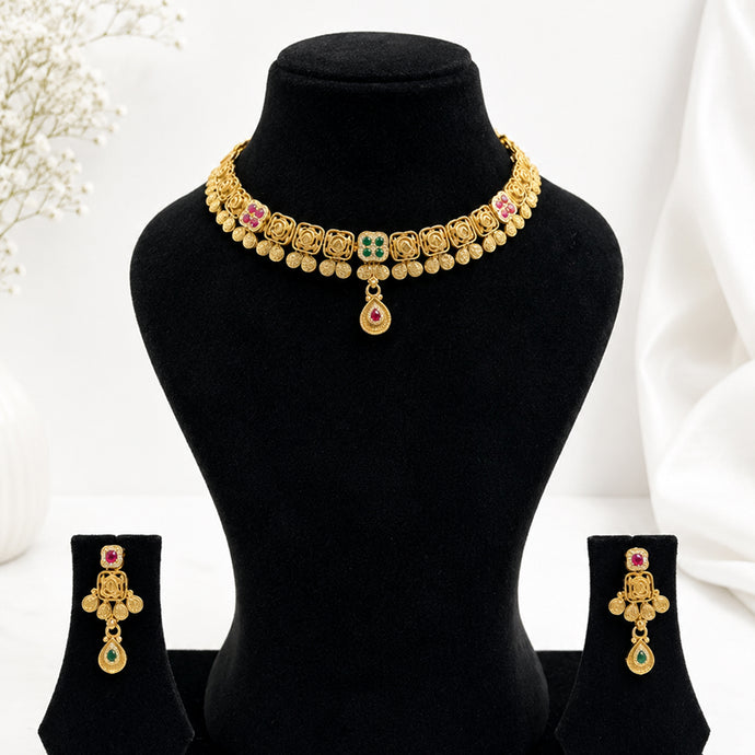 Bhavmayi Traditional Floral Choker Set