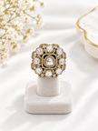 Bhavmayi Royal Crystal Halo Statement Ring