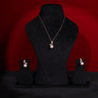 Bhavmayi Graceful Rose Gold Dragonfly & Lustrous Pearl Pendant Set with Earrings.