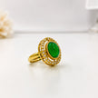 Green Emerald Gold-Plated Designer Ring