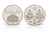 999 fine silver coin featuring Jaipur Hawa Mahal architecture and Hindu deity designs by Bhavmayi