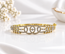Bhavmayi Creation Gold Designer Crystal & Filigree BanglE