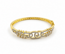 Bhavmayi Creation Gold Designer Crystal & Filigree BanglE