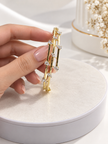 Bhavmayi Creation Gold & Crystal Multi-Leaf Designer Bangle