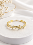 Bhavmayi Creation Gold & Crystal Multi-Leaf Designer Bangle