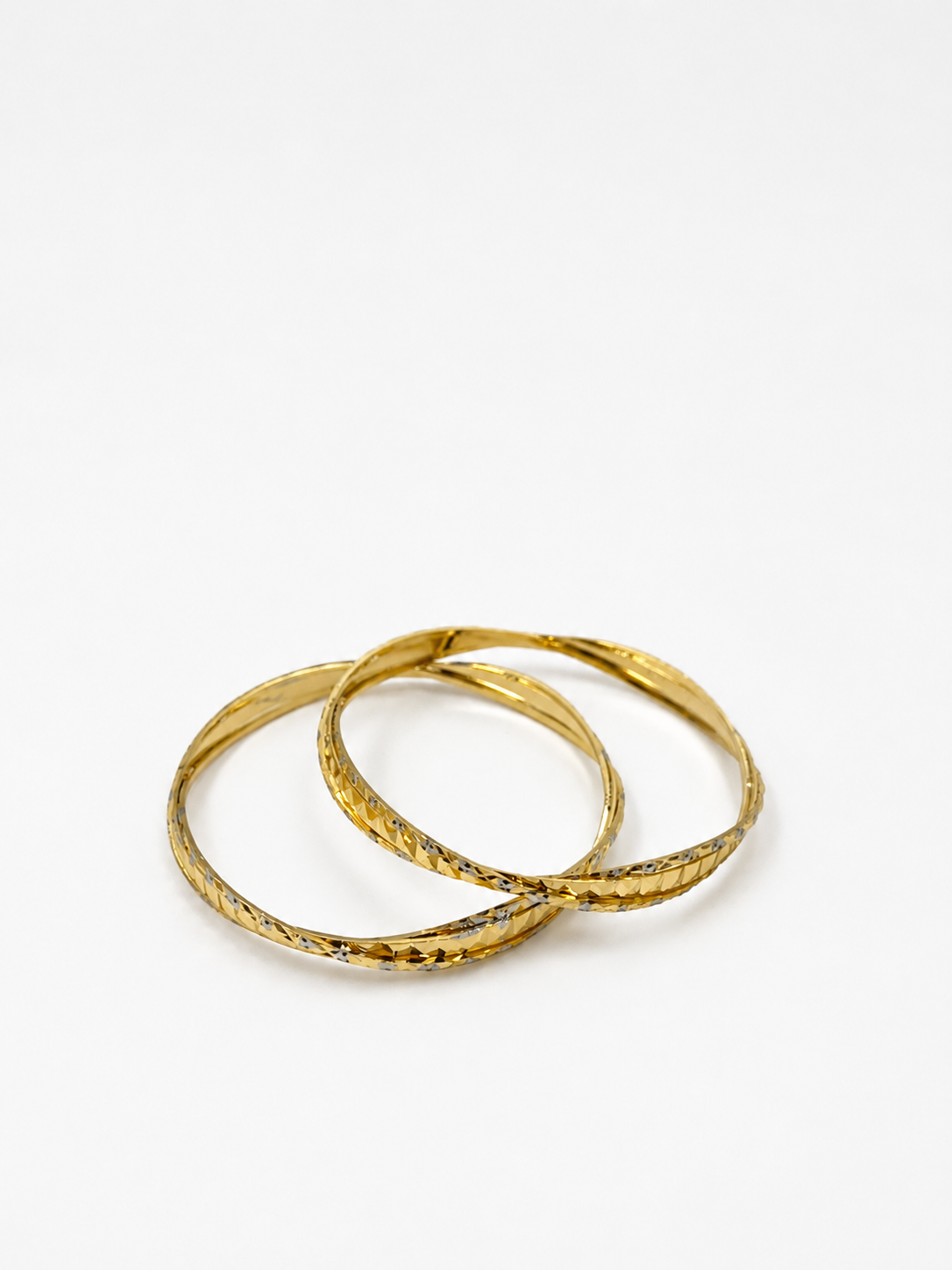 Bhavmayi Diamond-Cut Grace Gold Bangles