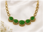 Bhavmayi  Elegant Gold Pearl Multi-Strand Bridal Necklace & Earring Set