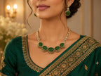 Bhavmayi  Elegant Gold Pearl Multi-Strand Bridal Necklace & Earring Set