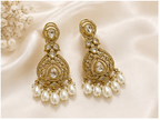 Bhavmayi Elegant Green Stone Gold-Tone Necklace & Earring Set for Women