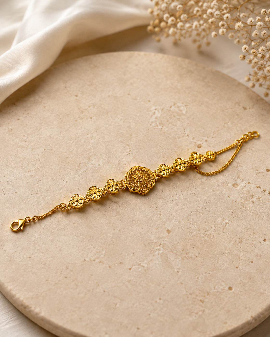 Bhavmayi Floral Gold Bracelet