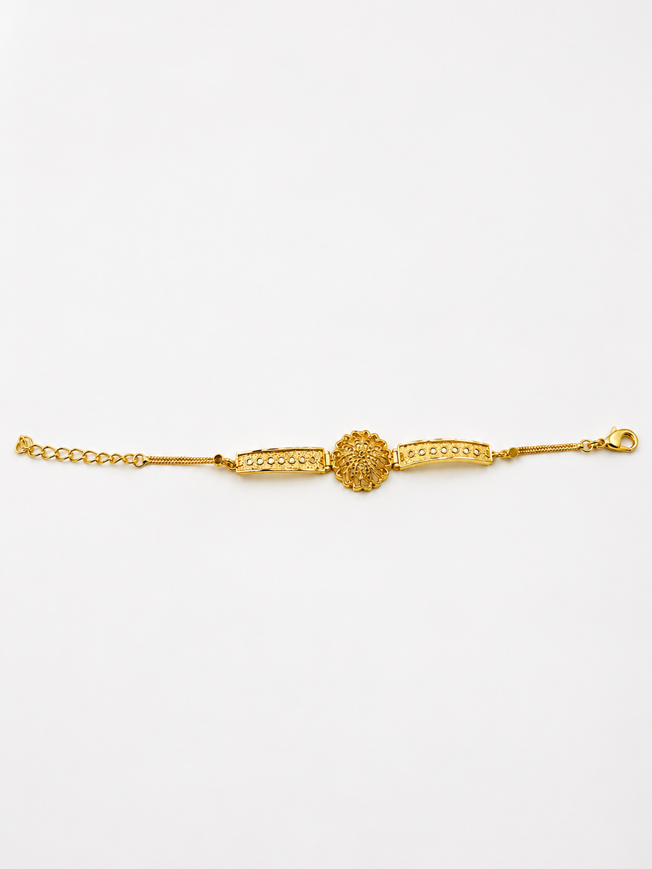 Bhavmayi Floral Grace Gold Bracelet