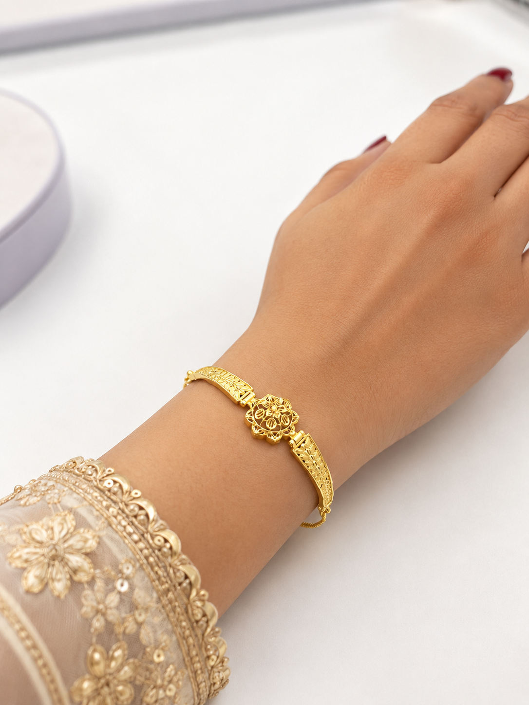 Bhavmayi Floral Heritage Gold Bracelet