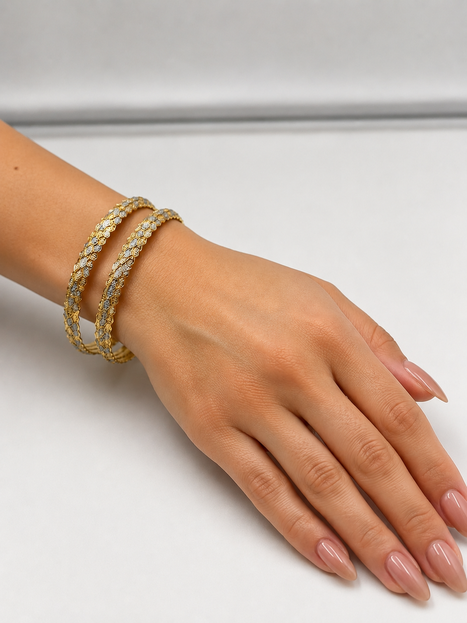 Bhavmayi Floral Luxe Dual-Tone Bangles
