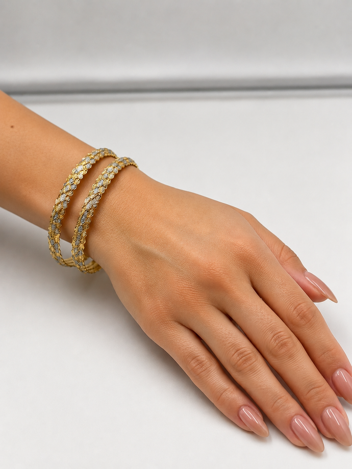 Bhavmayi Floral Luxe Dual-Tone Bangles