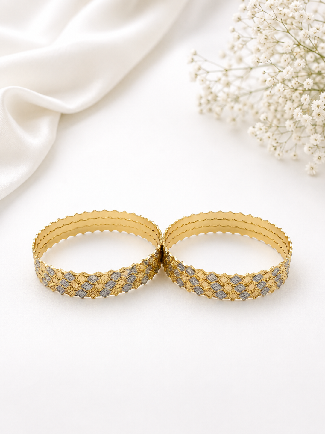 Bhavmayi Floral Luxe Dual-Tone Bangles