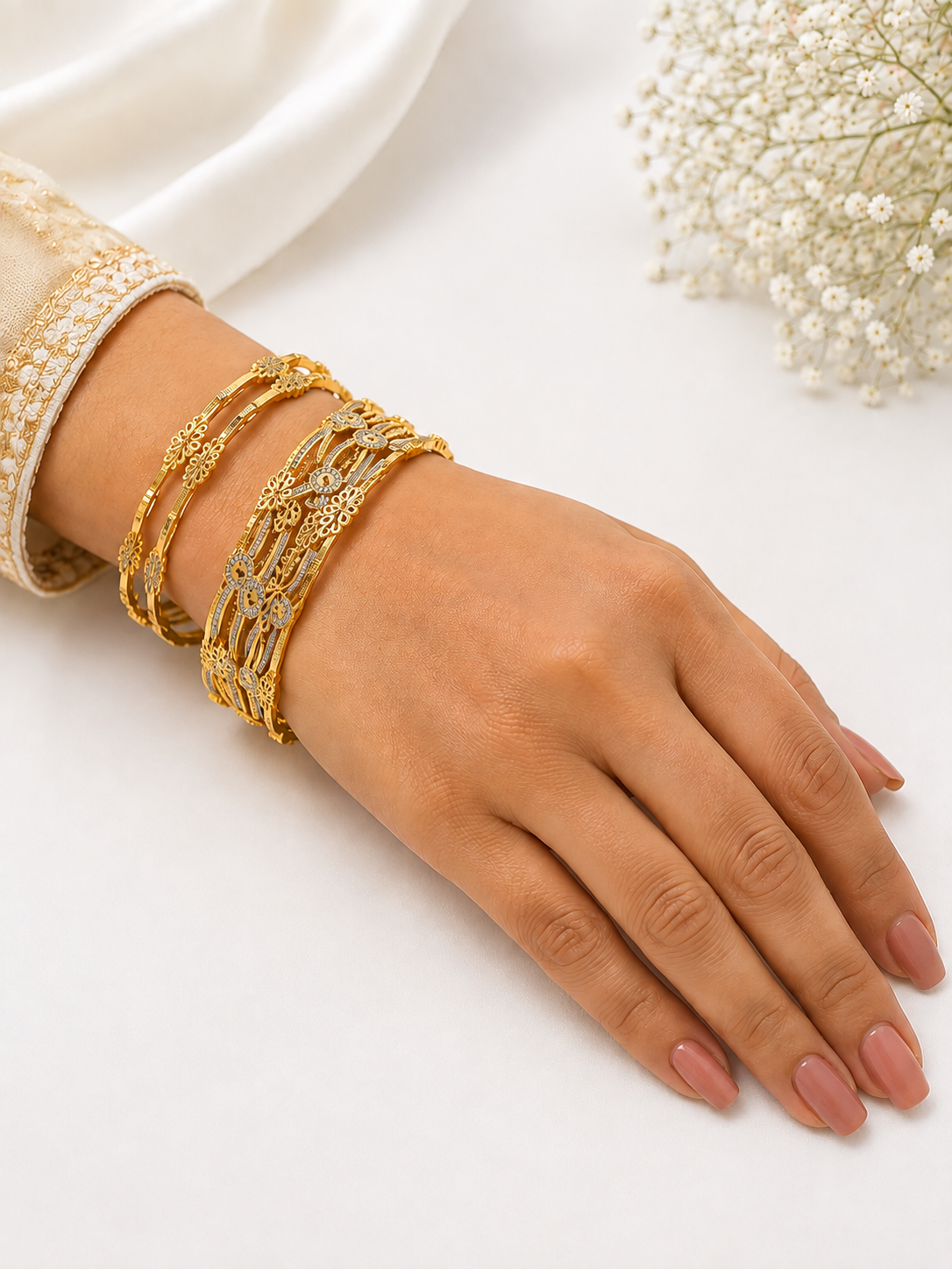 Bhavmayi Floral Radiance Bangle Set