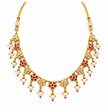 Bhavmayi Floral Ruby Pearl Drop Necklace Set