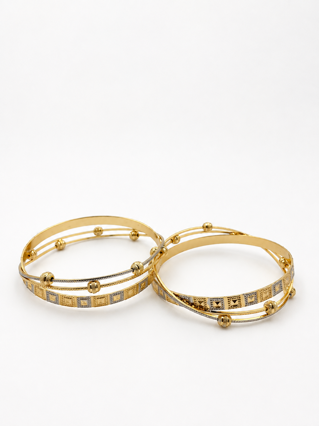 Bhavmayi Geometric Elegance Dual-Tone Bangles