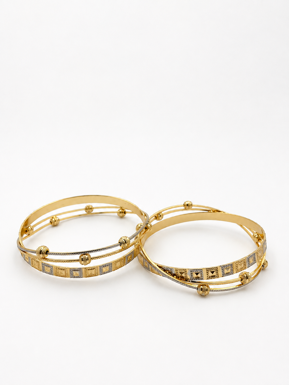 Bhavmayi Geometric Elegance Dual-Tone Bangles