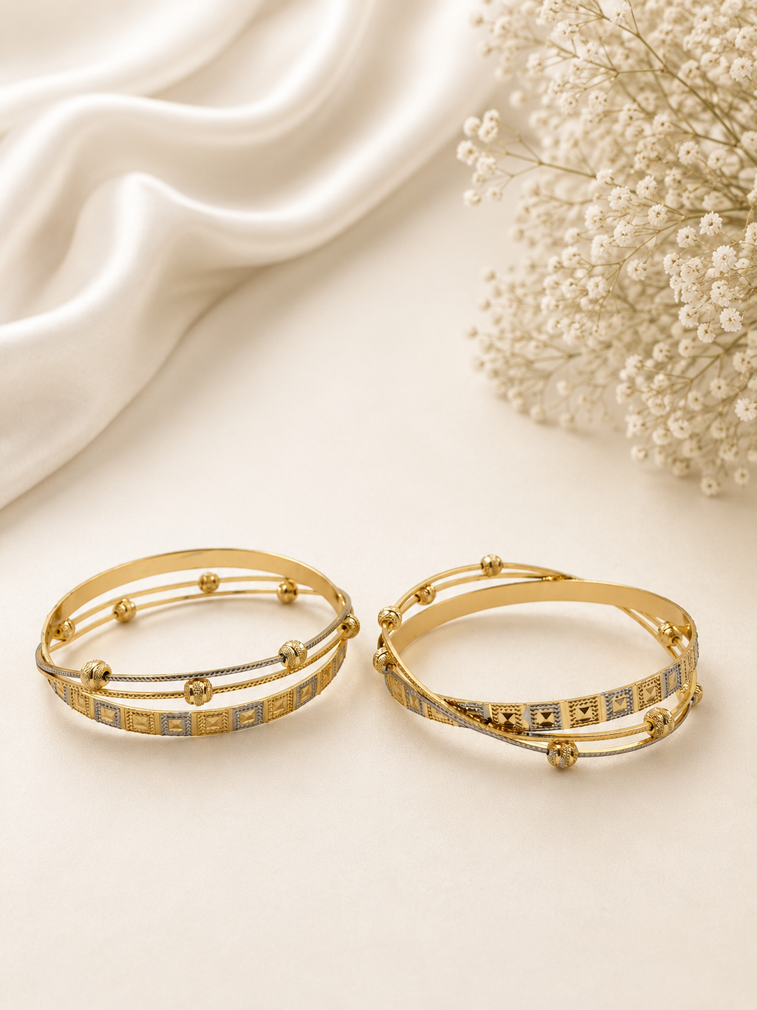 Bhavmayi Geometric Elegance Dual-Tone Bangles
