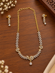 Bhavmayi Gold-Tone CZ Crystal Necklace & Earrings Set