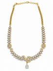 Bhavmayi Gold-Tone CZ Crystal Necklace & Earrings Set