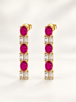 Bhavmayi Gold-Tone Ruby & Crystal Necklace and Earrings Set