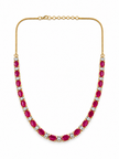 Bhavmayi Gold-Tone Ruby & Crystal Necklace and Earrings Set