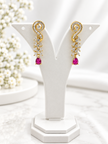 Bhavmayi Gold-Tone Ruby & Crystal Necklace and Earrings Set