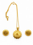 Bhavmayi Gold-Tone Sunflower Medallion Necklace & Earring Set