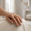 Bhavmayi Gold Plated Round Cubic-Pave Dome Center with Zirconia Sunburst Medallion Ring.
