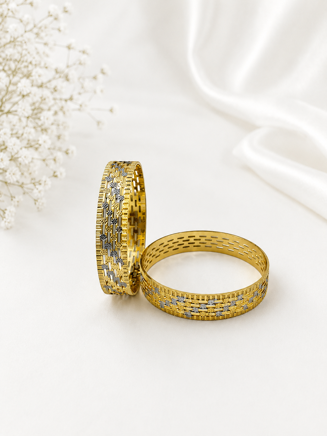 Bhavmayi Golden Lattice Elegance Bangle Set