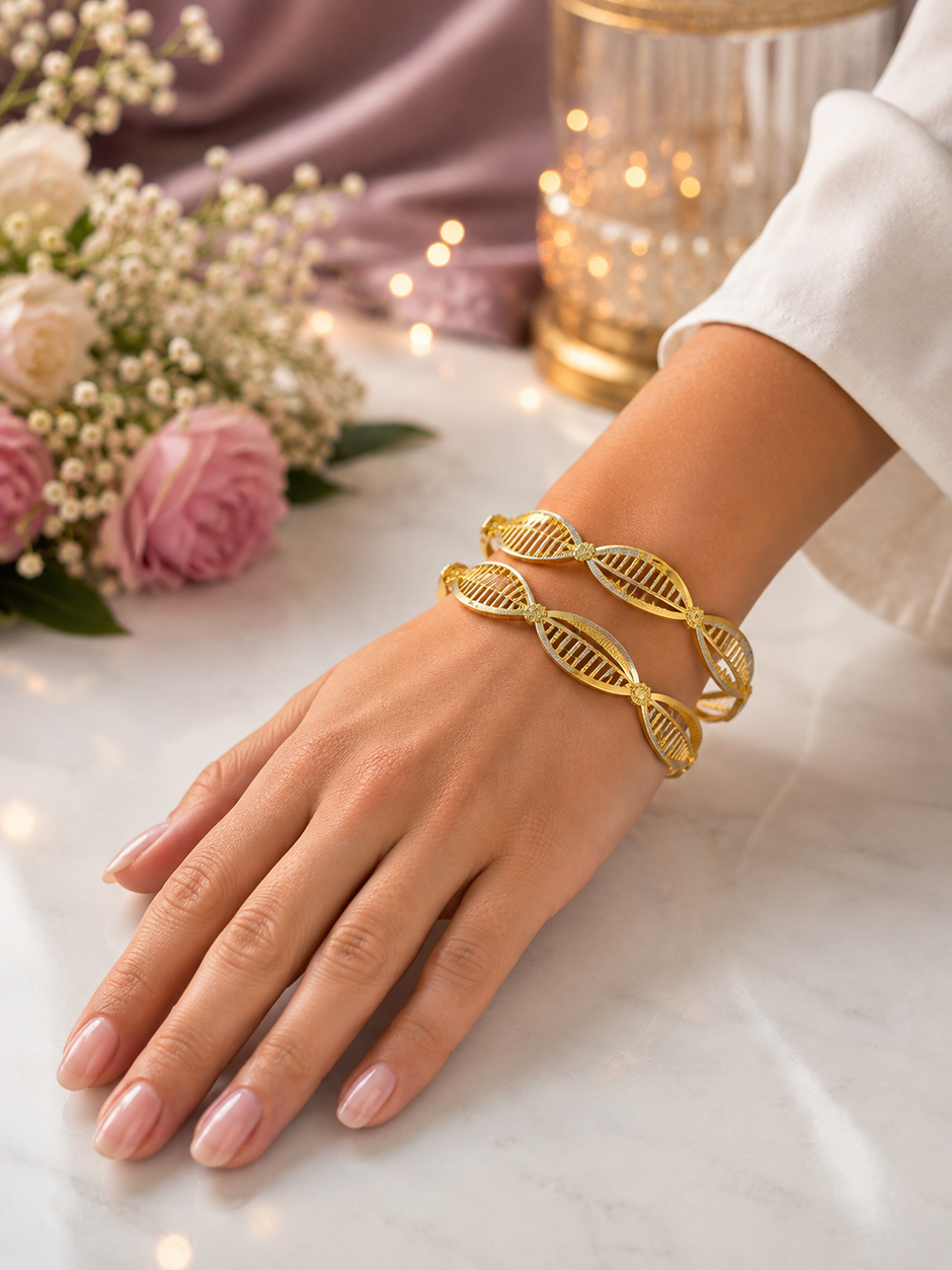 Bhavmayi Leafline Openwork Bangles