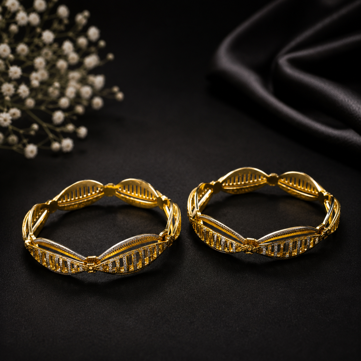 Bhavmayi Leafline Openwork Bangles