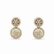 Bhavmayi Rose Gold Sparkling Cubic Zirconia Cluster Dangle Drop Earrings