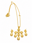 Bhavmayi Ornate Teardrop Motif Necklace & Earrings Set