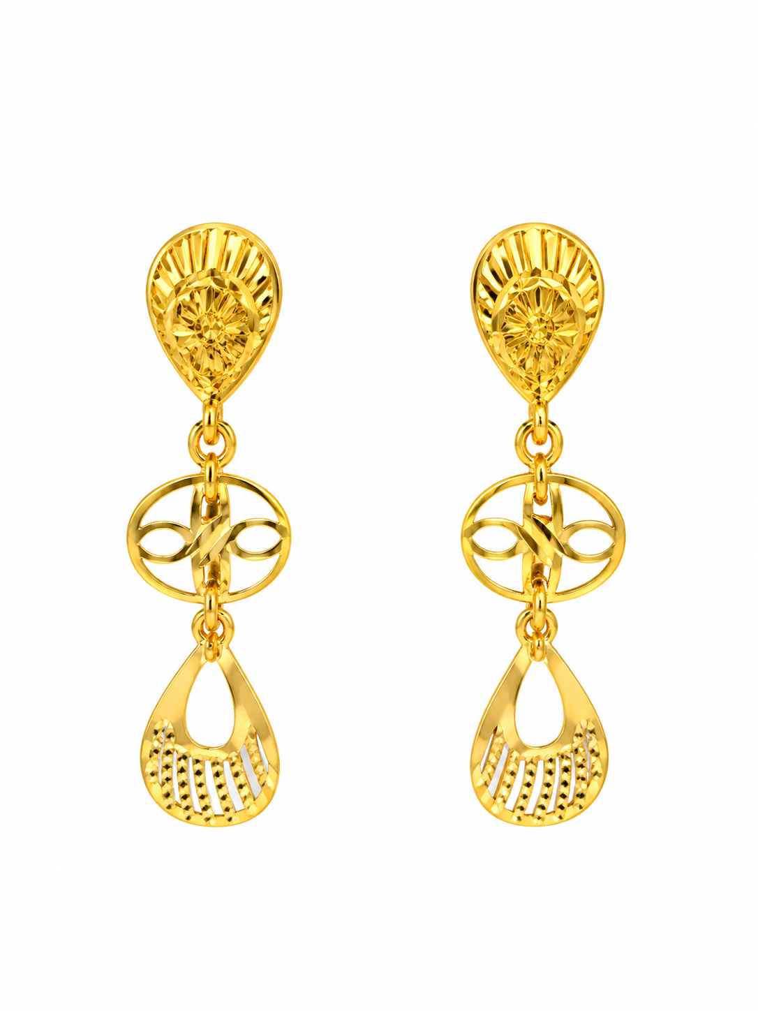 Bhavmayi Ornate Teardrop Motif Necklace & Earrings Set