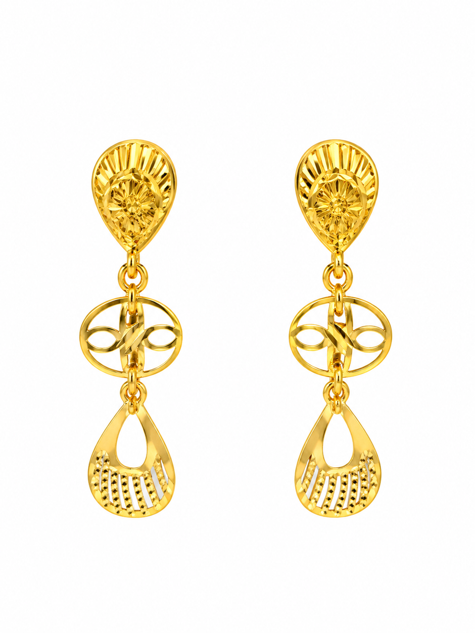Bhavmayi Ornate Teardrop Motif Necklace & Earrings Set