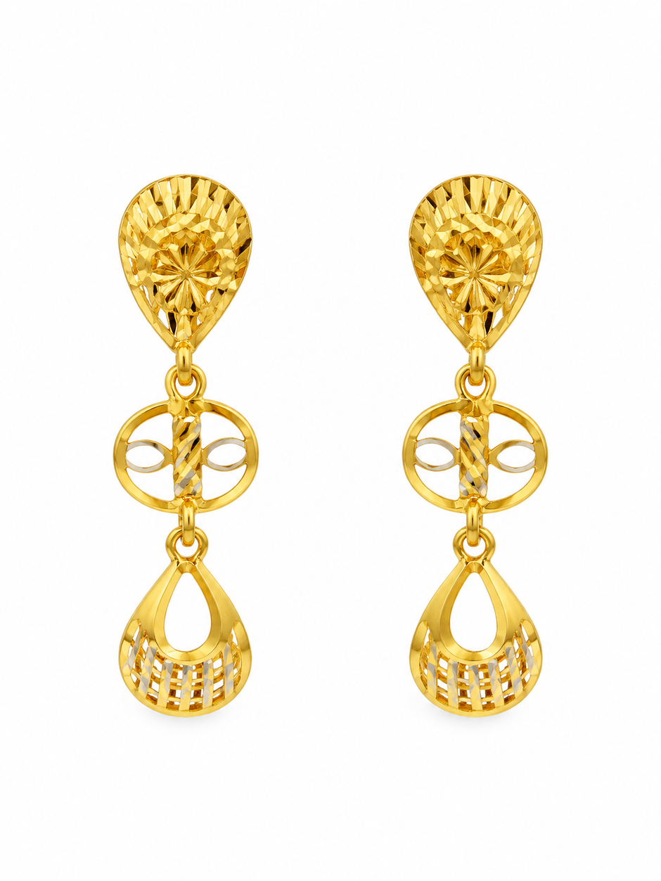 Bhavmayi Ornate Teardrop Motif Necklace & Earrings Set