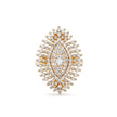 Bhavmayi Rose Gold Marquise-Shaped with Solitaire Center Cubic Zirconia Cluster Cocktail Ring