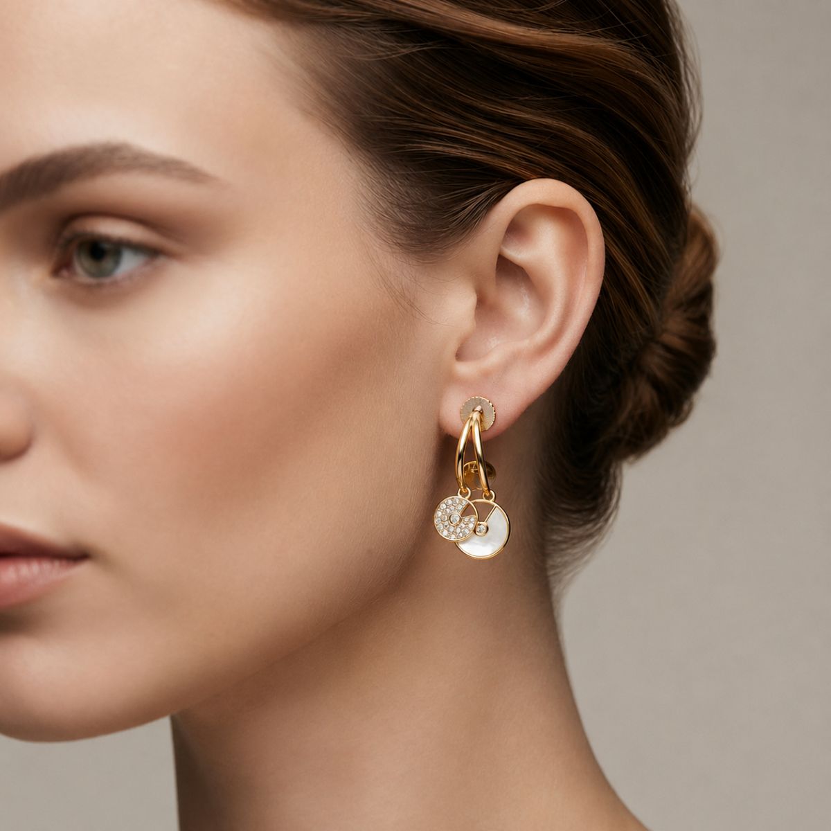 Rose Gold Plated Curved Half-Hoop Earrings