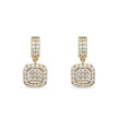 Bhavmayi Elegant Rose Gold Cushion Halo Drop Earrings – Sparkling Cubic Zirconia Pave Dangle Accent