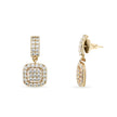 Bhavmayi Elegant Rose Gold Cushion Halo Drop Earrings – Sparkling Cubic Zirconia Pave Dangle Accent