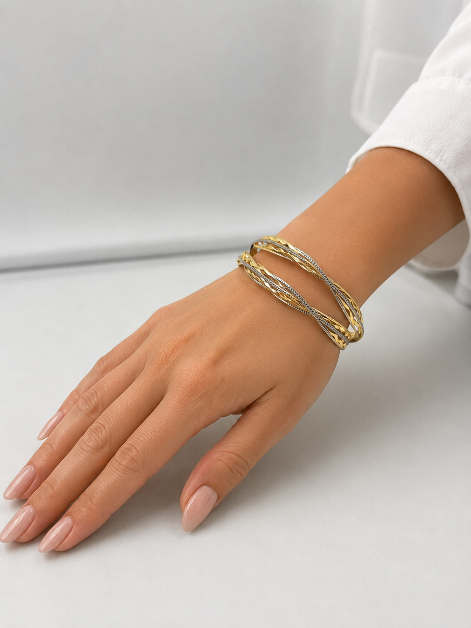 Bhavmayi Royal Wave Dual-Tone Bangles