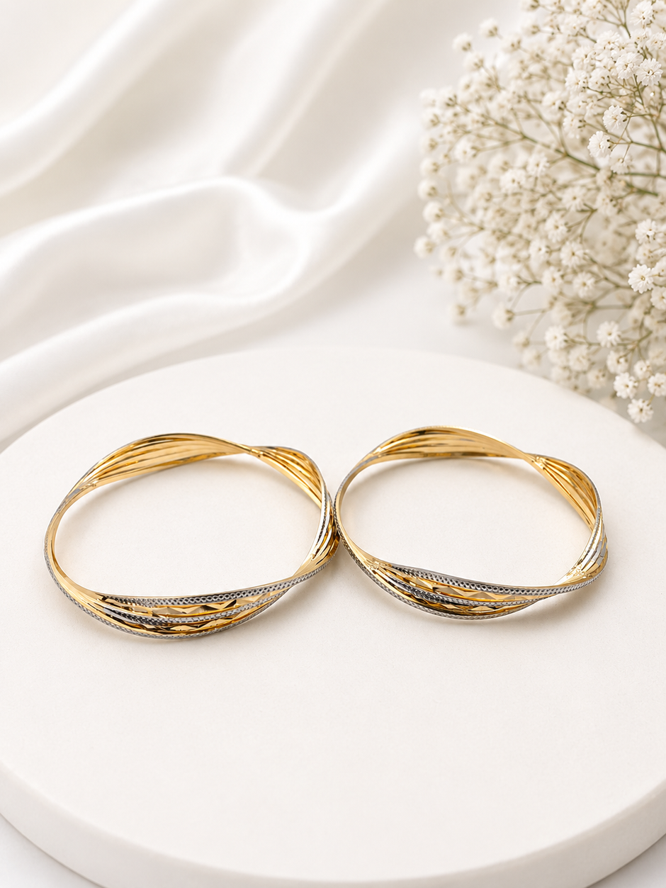Bhavmayi Royal Wave Dual-Tone Bangles