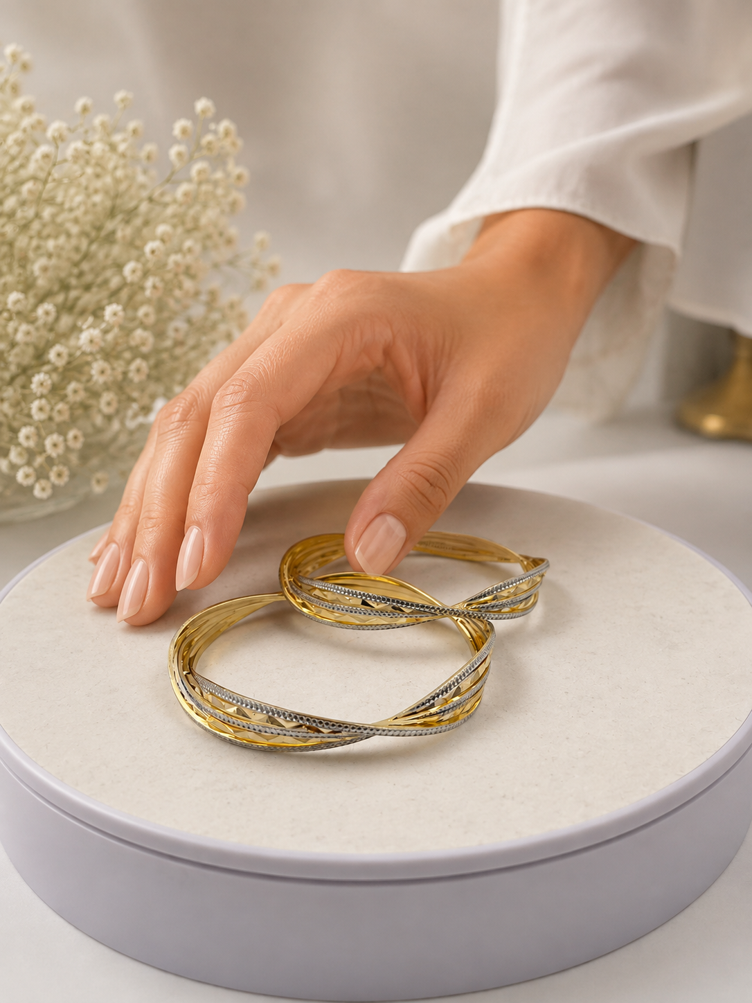 Bhavmayi Royal Wave Dual-Tone Bangles