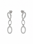 Bhavmayi Silver-Tone Crystal Link Necklace & Earrings Set