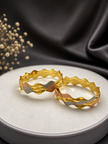 Bhavmayi Tri-Tone Wavy Grace Bangle Set